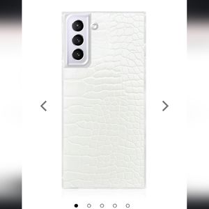 FLAUNT White Crocodile Faux Leather SQUARE Galaxy Case Galaxy S21 Plus